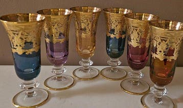 ISMIE LUX - Drinkservies (6) - alle goudkleurige, superieure