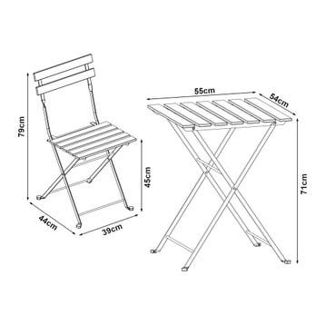 Bistroset Bovino 3-delig tuintafel met 2 tuinstoelen zwart e, Tuin en Terras, Verzenden, Nieuw