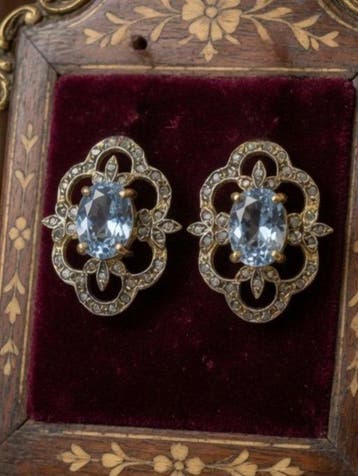 Zonder minimumprijs - Oorbellen - 9 kt. Zilver, Geel goud, Nieuw