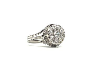 Ring - 18 karaat Platina, Witgoud - 0.44ct. tw. Diamant, Sieraden, Tassen en Uiterlijk, Nieuw