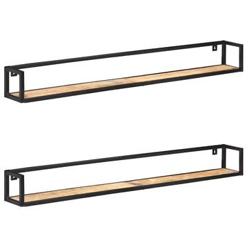 vidaXL Wandschappen 2 st 160 cm ruw mangohout, Huis en Inrichting, Woonaccessoires | Wandplanken en Boekenplanken, Verzenden, Nieuw