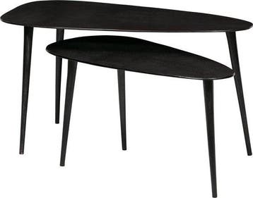 2dekans | WOOOD Triangle Bijzettafel - Metaal - Zwart Nikkel, Huis en Inrichting, Tafels | Eettafels, Ophalen of Verzenden, Zo goed als nieuw