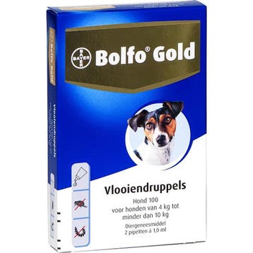 Bolfo Gold Hond 100 - 2 Pipetten (Vlooien - Teken)
