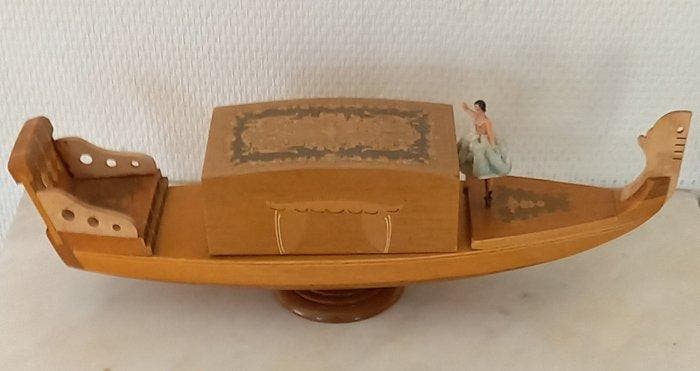 Muziekdoos - Italië - 1950-1960 - Vintage gondel muziekdoos, Antiek en Kunst, Curiosa en Brocante