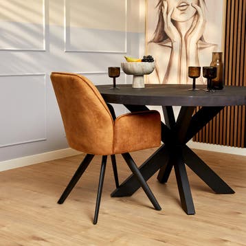 Eetkamerstoel Nova Goud Velvet | Starfurn, Ophalen of Verzenden, Nieuw