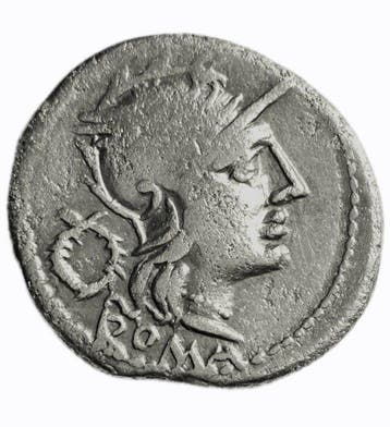 Romeinse Republiek. T. Cloulius, 110 BC. Denarius Rome, Postzegels en Munten