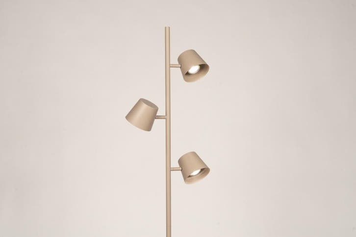 Rietveld Vloerlampen - Taupe - Metaal, Huis en Inrichting, Lampen | Vloerlampen, Verzenden