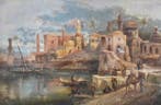 L. Lundsten (XIX-XX) - Egypt Cityscape Scene