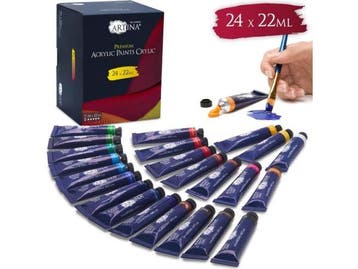 Veiling - Artina Acrylverf Set 24 Tubes à 22ml - Premium Ac - Knutselen