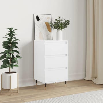 vidaXL Dressoir 40x35x70 cm bewerkt hout wit, Verzenden, Nieuw, Overige houtsoorten, Minder dan 50 cm