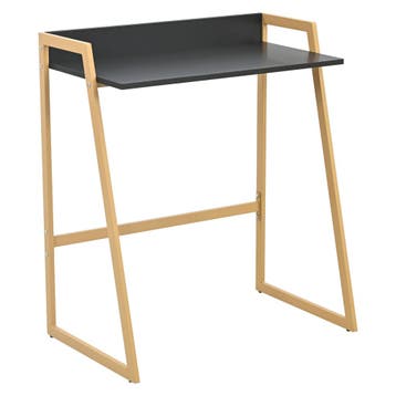 Bureau Kuomi 84x73x47 cm Beige/Donkergrijs [en.casa], Verzenden, Nieuw