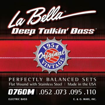 La Bella L-760M Bassnaren Set Stainless Steel Flatwound, Ophalen of Verzenden, Nieuw