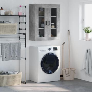 vidaXL Bovenkast 69,5x34x90 cm betongrijs, Minder dan 50 cm, Verzenden, Nieuw, Minder dan 100 cm