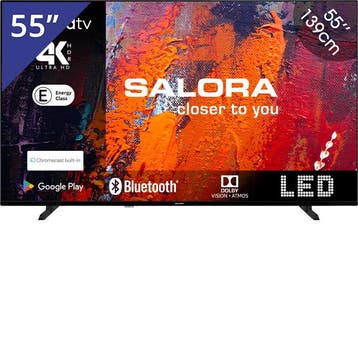 Salora 55 inch/ 140cm LED TV, LED, 50 Hz, Refurbished, 100 cm of meer