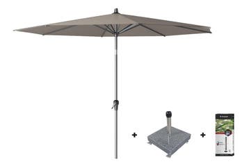 Platinum Riva parasol 3 m. rond - Premium - Havanna + voet +, Verzenden, Nieuw, Overige materialen