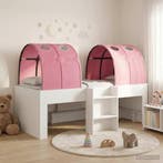 vidaXL Bed met Tunnel 4 pcs Wit en Roze Bewerkt hout, Huis en Inrichting, Slaapkamer | Bedden, Verzenden, Nieuw, Wit, Hout
