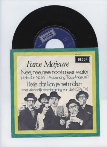 Farce Majeure – Nee, Nee, Nee Nooit Meer Water / Pietje Dat, Ophalen of Verzenden, Nieuw in verpakking