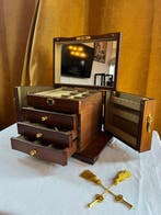 Boite a Bijoux - 4 Niveaux - Sieradendoos - Hout - Spiegel &