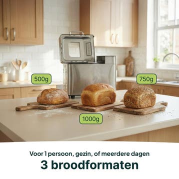 Broodbakmachine - Warmhoudfunctie &amp; Timer - 600W - RVS, Verzenden, Zo goed als nieuw