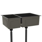 Zwarte Gootsteen | Extra Diep | 30% Korting, Nieuw, Minder dan 100 cm, Wasbak of Wastafel, 25 tot 50 cm