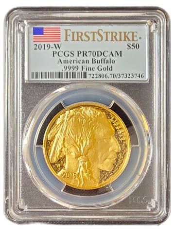 Gouden American Buffalo 1 oz 2019 PCGS PR70 DCAM (TOP POP), Verzenden, Midden-Amerika, Losse munt, Goud