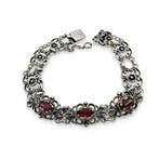 Zonder minimumprijs - Armband Zilver - Garnet, Sieraden, Tassen en Uiterlijk, Armbanden, Nieuw