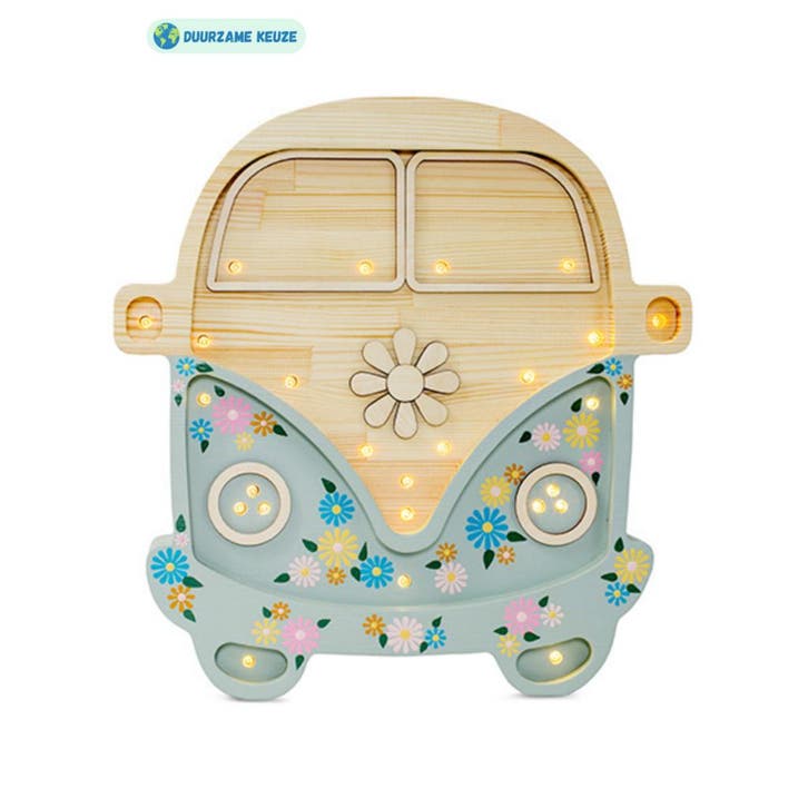 Handgemaakte houten Volkswagen bus nachtlamp – retro eyec., Kinderen en Baby's, Kinderkamer | Inrichting en Decoratie, Nieuw, Ophalen of Verzenden