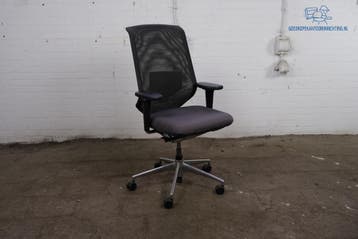 Vitra design bureaustoel grijs mesh gepolijst onderstel, Verzenden, Gebruikt, Bureaustoel