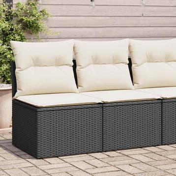 vidaXL 2-delige Loungeset met kussens poly rattan acacia, Verzenden, Nieuw, Loungeset