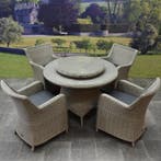 Bilbao Riccione dining tuinset 110 cm rond 6-delig grijs, Ophalen of Verzenden, Nieuw, Wicker