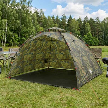 vidaXL Vis tent Snelle Vrijgave 4-persoons Lichte Camouflage, Verzenden, Nieuw, Tot en met 2