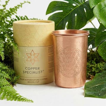 Puur koperen beker met deksel Flower of Life mat – 300 ml, Ophalen of Verzenden, Nieuw