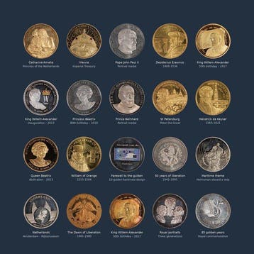 Nederland. 20 medals Dutch royalty, liberation, Erasmus,