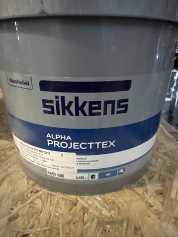 Sikkens Alpha Projecttex - INDUSTRIAL GREY / DONKER GRIJS..., 5 tot 10 liter, Nieuw, Ophalen of Verzenden, Verf
