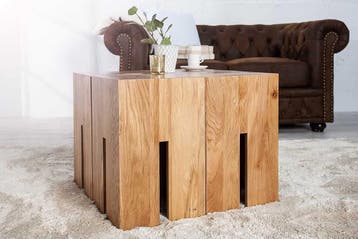 Design bijzettafel CASTLE 45cm wild eiken naturel geolied, Ophalen of Verzenden, Nieuw