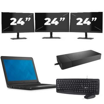 Dell Latitude 3340 -   i3-12e 8GB  - 256GB  + 3x 24 inch, Qwerty, Verzenden, 8 GB, 13 inch