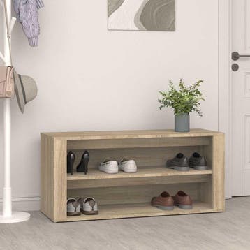 vidaXL Schoenenrek 100x35x45 cm bewerkt hout sonoma, Verzenden, Nieuw