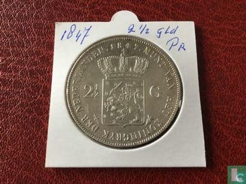 Nederland 2½ gulden 1847, Postzegels en Munten, Munten | Nederland, Verzenden, Overige waardes, Losse munt, Goud