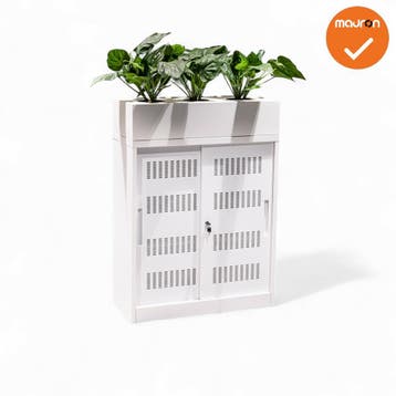 Schuifdeurkast -  Basic - Wit  - 105cm - Inclusief plante..., Werkplek, Ophalen of Verzenden, Nieuw zonder verpakking, Kast