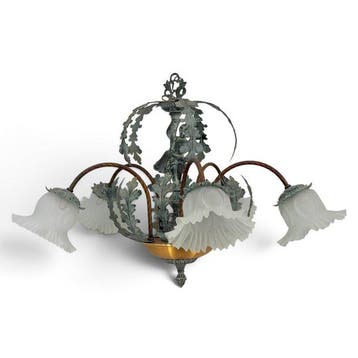 Plafondlamp - spin - Brons, Kristal, IJzer - Cherubijn,, Nieuw