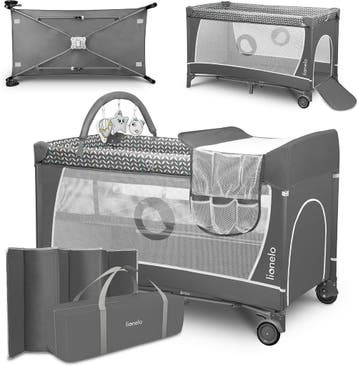 Baby Box 2-in-1 - Grey Scandi | Retourdeal | OP=OP, Ophalen of Verzenden, Zo goed als nieuw, Rechthoekig, In hoogte verstelbaar