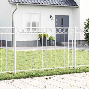 vidaXL Hecelement ASSEN 170 x 150 cm Staal Wit, Verzenden, Nieuw, IJzer