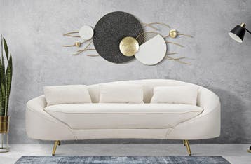 BANK 3 ZITS OSLO MET KUSSENS CRÈME CM 185X84X68, Ophalen of Verzenden, Nieuw