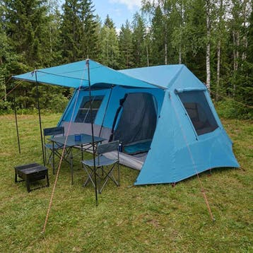vidaXL Tunneltent Blauw 400 x 278 x 182 cm, Verzenden, Nieuw, Tot en met 2