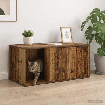 vidaXL Kattenkrat meubel Oud hout 100 x 49 x 45 cm Bewerkt, Verzenden, Nieuw