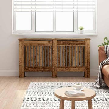 vidaXL Radiatorafdekking Oud hout 152 x 19 x 81,5 cm Bewerkt, Doe-het-zelf en Verbouw, Verwarming en Radiatoren, Verzenden, Nieuw
