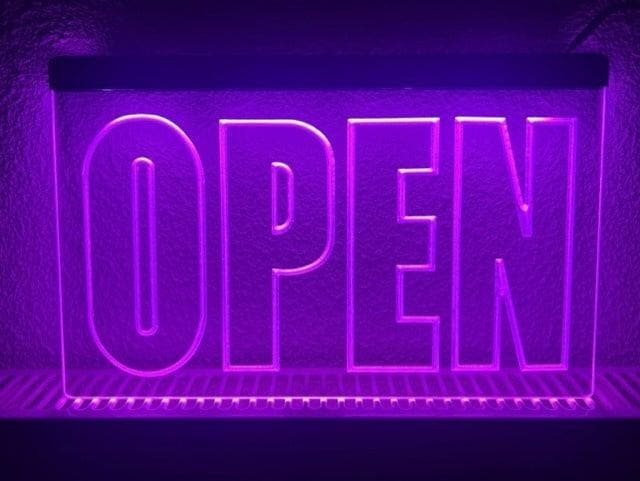OPEN neon bord lamp LED verlichting reclame lichtbak #8 *ROZ, Zakelijke goederen, Horeca | Meubilair en Inrichting, Verzenden
