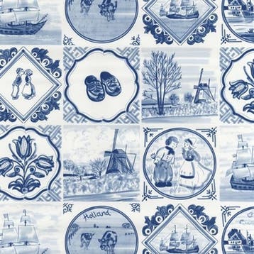 Dol op knutselen? Plakfolie delfts blauwe tegeltjes folie, Nieuw