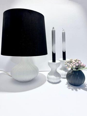 Rosenthal - Martin Freyer - Tafellamp (4) - plissé - Biscuit