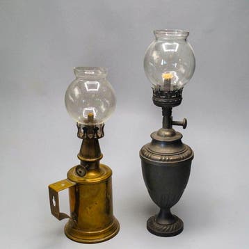 French Antiques - Olielamp - Verguld messing